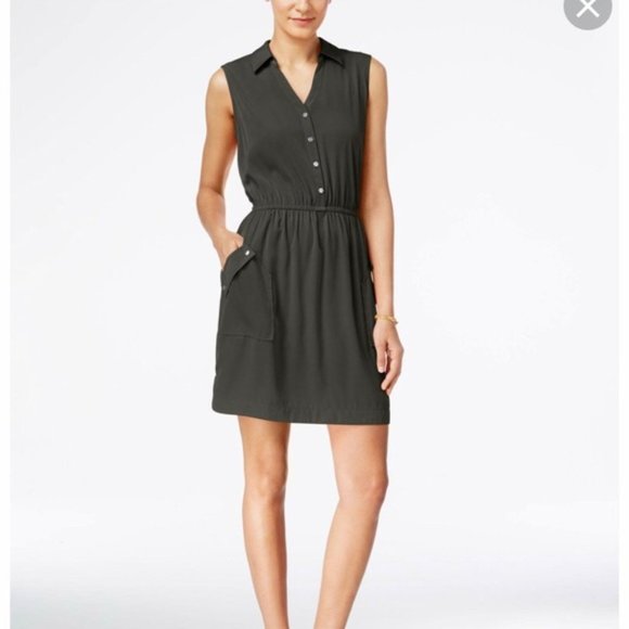 Alfani Sleeveless Button-Front Shirtdress Above Knee Dress 8 - Picture 1 of 3